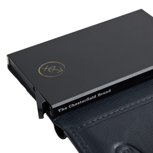 Kožená peněženka - pouzdro na karty RFID Althea tmavě modrá detail