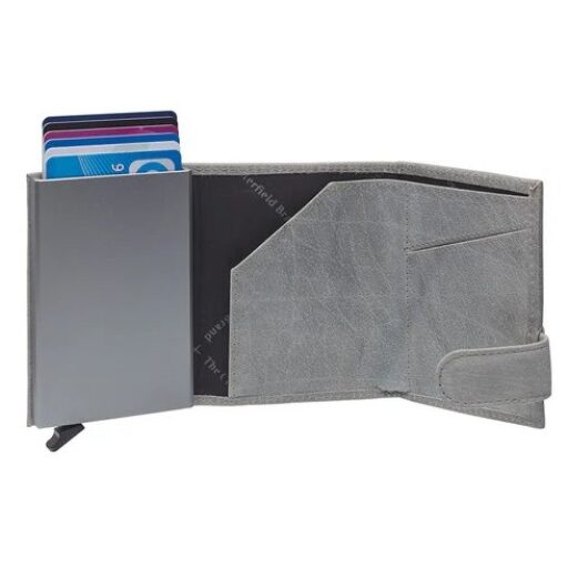 The Chesterfield Brand Kožená peněženka - pouzdro na karty RFID C08.045808 Mannheim šedá otevřená