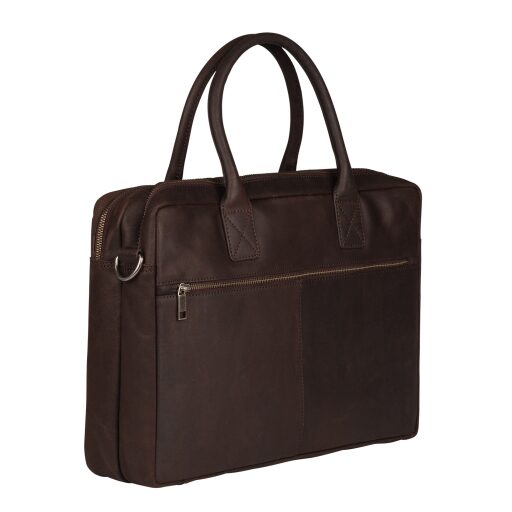 BURKELY Kožená taška na notebook 15,6" Taylor Worker 9007979.22.20 hnědá zadní strana