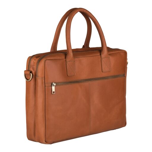 BURKELY Kožená taška na notebook 15,6" Taylor Worker 9007979.22.24 koňaková zadní strana