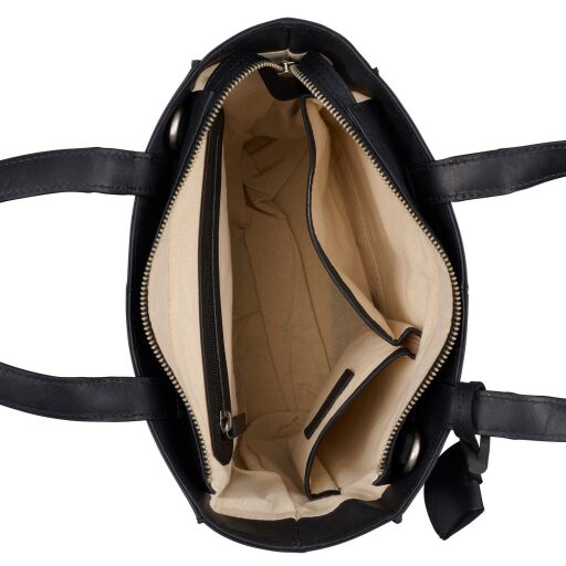 BURKELY Kožená malá shopper kabelka Rogue Robin 1001043.89.10 černá vnitřní kapsy