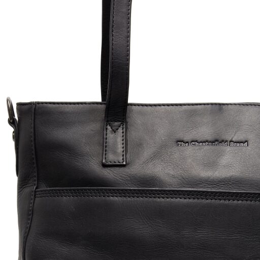 The Chesterfield Brand Kožená shopper kabelka na notebook Mosel C38.022500 černá logo