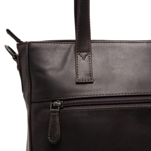 The Chesterfield Brand Kožená shopper kabelka na notebook Mosel C38.022501 hnědá zadní přihrádka