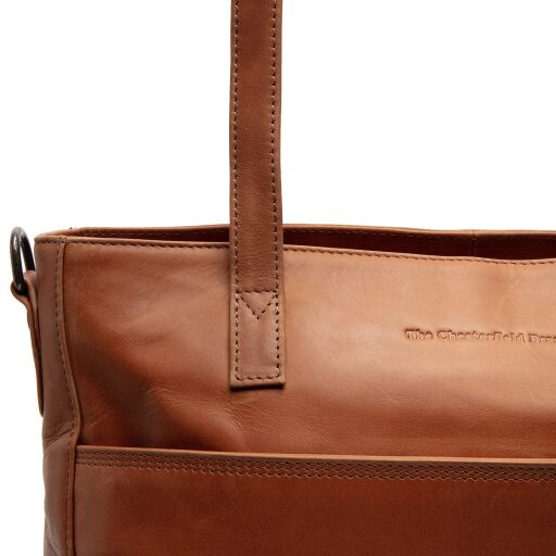 The Chesterfield Brand Kožená shopper kabelka na notebook Mosel C38.022531 koňaková logo