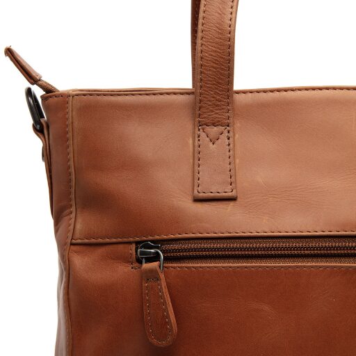 The Chesterfield Brand Kožená shopper kabelka na notebook Mosel C38.022531 koňaková zadní přihrádka