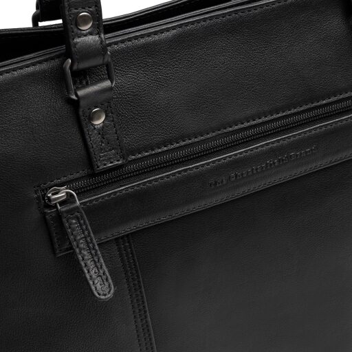 The Chesterfield Brand Kožená shopper kabelka na notebook 14" Alverino C38.022900 černá zadní přihrádka