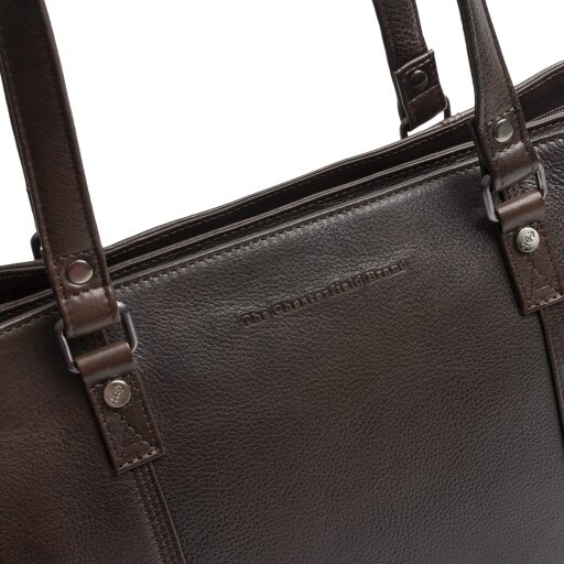 The Chesterfield Brand Kožená shopper kabelka na notebook 14" Alverino C38.022901 hnědá logo