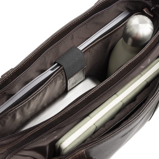 The Chesterfield Brand Kožená shopper kabelka na notebook 14" Alverino C38.022901 hnědá otevřená