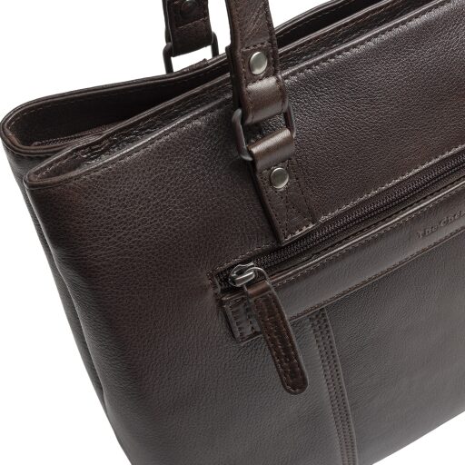 The Chesterfield Brand Kožená shopper kabelka na notebook 14" Alverino C38.022901 hnědá zadní přihrádka