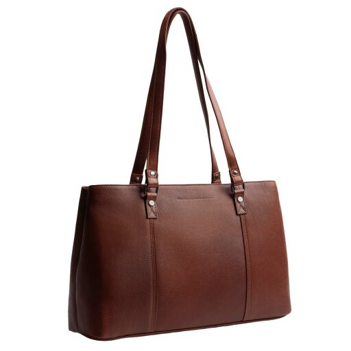The Chesterfield Brand Kožená shopper kabelka na notebook 14" Alverino C38.022931 koňaková přední strana
