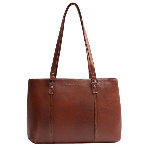 The Chesterfield Brand Kožená shopper kabelka na notebook 14" Alverino C38.022931 koňaková
