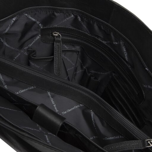 Kožená shopper kabelka na notebook BERLIN C38.016000 černá vnitřní náhled