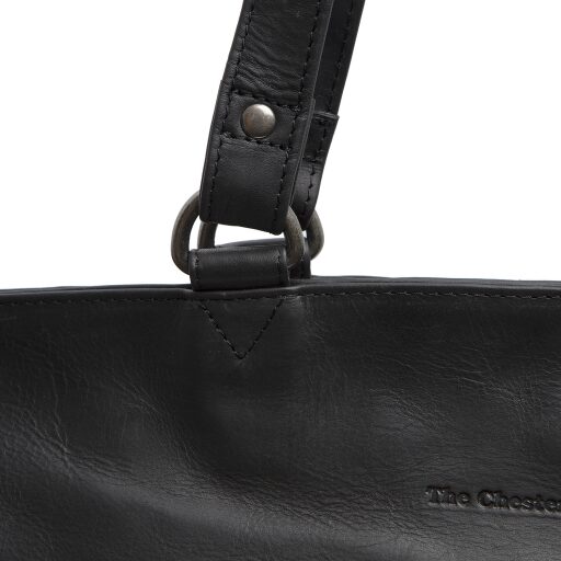 Kožená shopper kabelka na notebook BERLIN C38.016000 černá detail