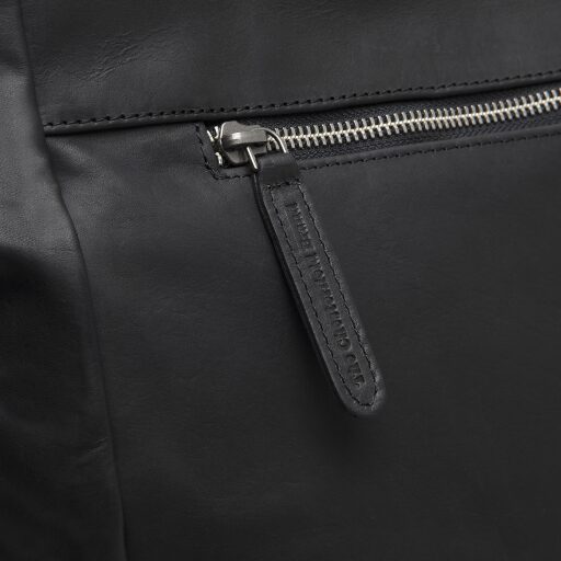 Kožená shopper kabelka na notebook BERLIN C38.016000 černá zadní přihrádka