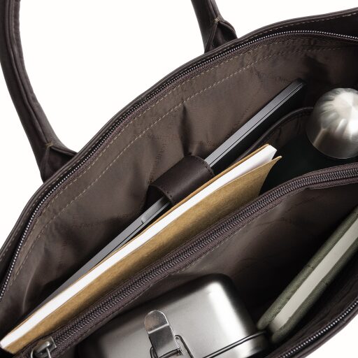 The Chesterfield Brand kožená shopper kabelka na notebook Westbrook C38.022701 hnědá vnitřní přihrádky