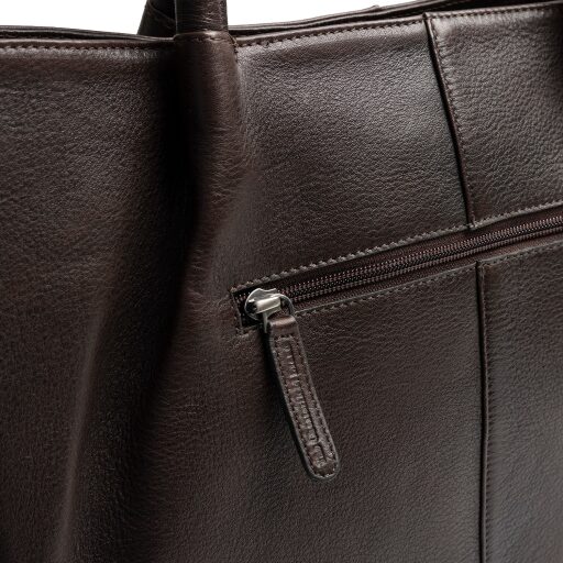 The Chesterfield Brand Kožená shopper kabelka Vespera C38.023001 hnědá zadní přihrádka