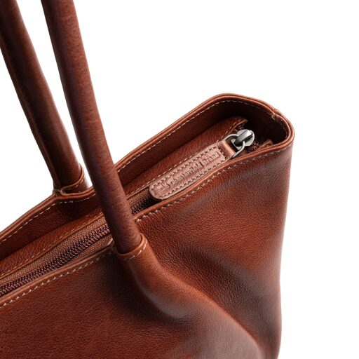 The Chesterfield Brand Kožená shopper kabelka Vespera C38.023031 koňaková zip