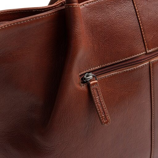 The Chesterfield Brand Kožená shopper kabelka Vespera C38.023031 koňaková zadní přihrádka