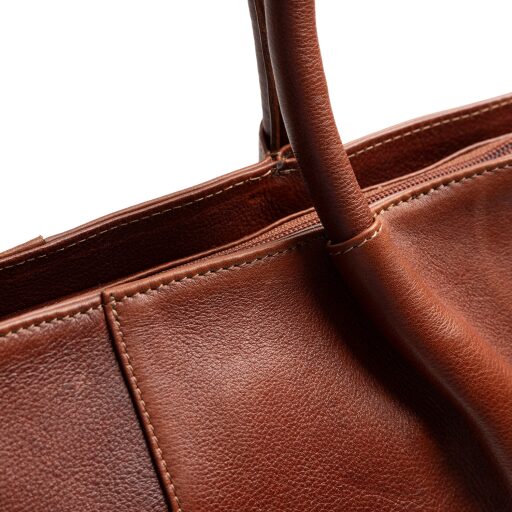 The Chesterfield Brand Kožená shopper kabelka Vespera C38.023031 koňaková detail řasení