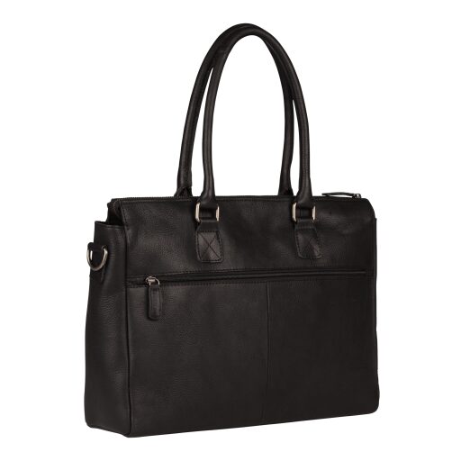 BURKELY Kožená taška na notebook 15,6" Antique Avery 8006988.56.10 černá zadní strana