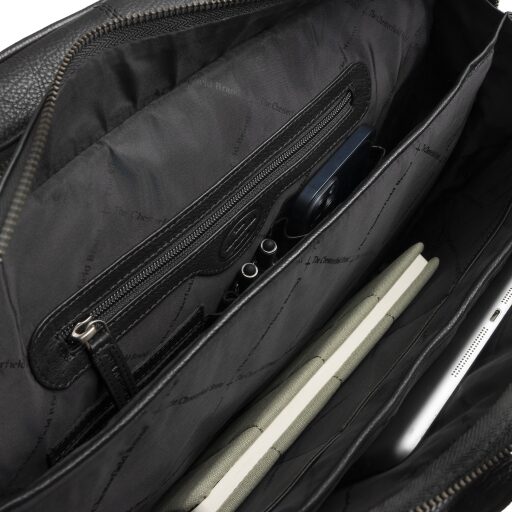 The Chesterfield Brand Kožená taška na notebook 15" Venturo C40.110800 černá vnitřní přihrádky