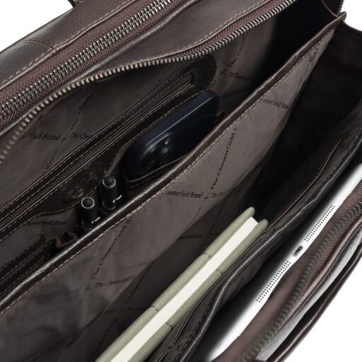 The Chesterfield Brand Kožená taška na notebook 15" Venturo C40.110801 hnědá vnitřní přihrádky
