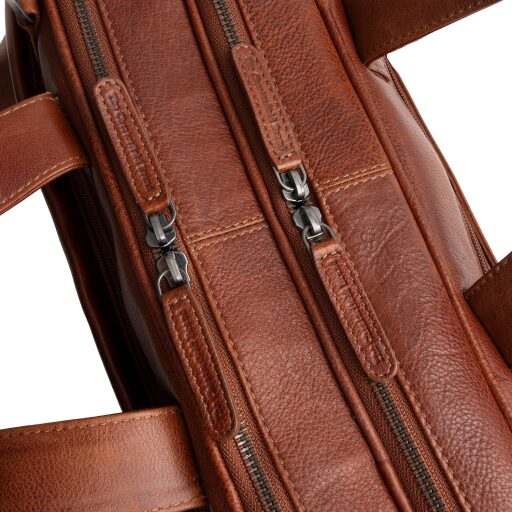 The Chesterfield Brand Kožená taška na notebook 15" Venturo C40.110831 koňaková dvoucestný zip
