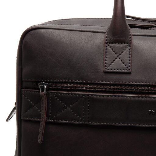 The Chesterfield Brand Kožená taška na notebook 16" Tacama C40.110701 hnědá zadní přihrádka