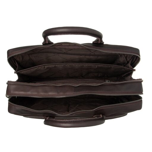 The Chesterfield Brand Kožená taška na notebook 16" Tacama C40.110701 hnědá otevřená