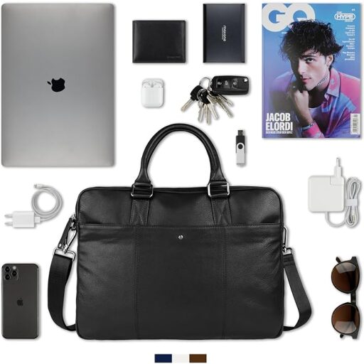 Bugatti kožená taška na notebook 17" Black Magic 49127601 černá