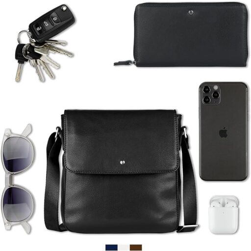 Bugatti kožená taška přes rameno Black Magic 49127801 černá
