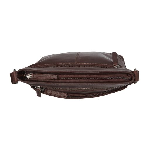 The Chesterfield Brand Dámská kožená taška přes rameno Almeria C48.130201 hnědá - přihrádky na zip