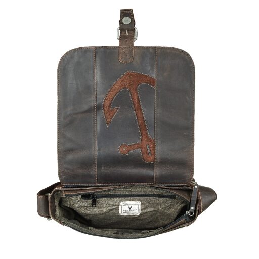 BULL&HUNT Kožená taška přes rameno TWENTY FIVE ANCHOR 25-0353 hnědá vnitřek