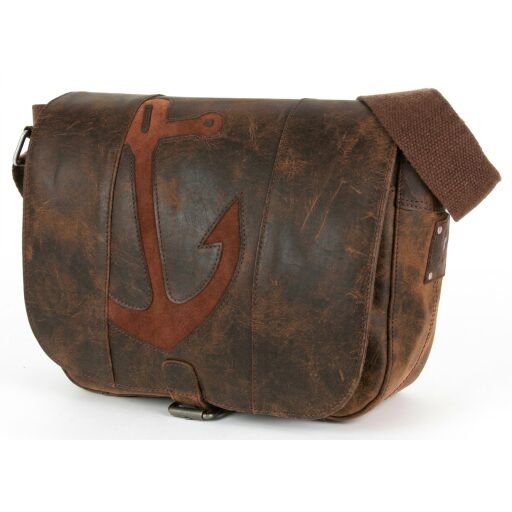 BULL&HUNT Kožená taška přes rameno TWENTY FIVE ANCHOR 25-0353 hnědá