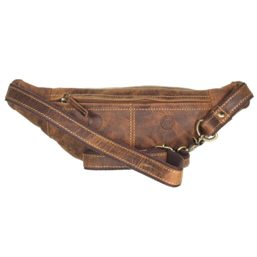 Greenburry kožená vintage ledvinka Carter 1743A-25 hnědá zadní strana