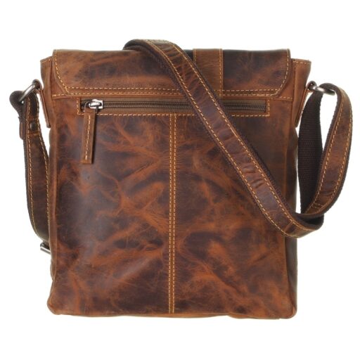 Greenburry kožená vintage taška přes rameno 1650/5-25 hnědá zadní strana
