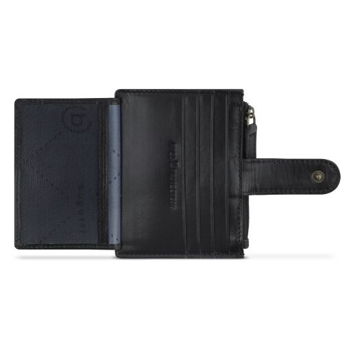 Bugatti kožené pouzdro na karty RFID Remo 49239601 černé otevřené