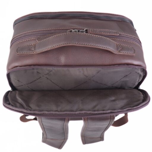 The Chesterfield Brand Kožený batoh na notebook 15,6" Natalie C58.700201 hnědý zadní kapsa