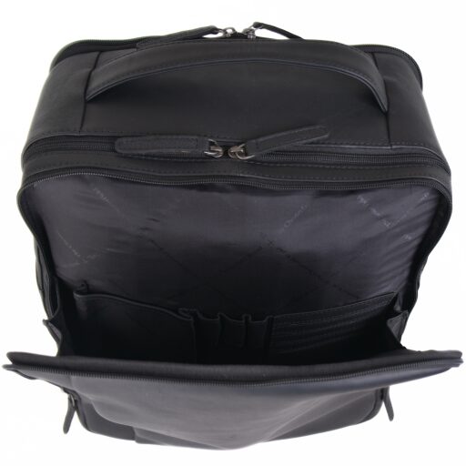 The Chesterfield Brand Kožený batoh na notebook 15,6" Soraja C58.700000 černý otevřený