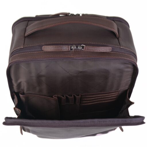 The Chesterfield Brand Kožený batoh na notebook 15,6" Soraja C58.700001 hnědý otevřený