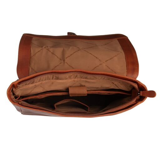 The Chesterfield Brand Kožený batoh na notebook Farrow C58.071631 koňakový otevřený