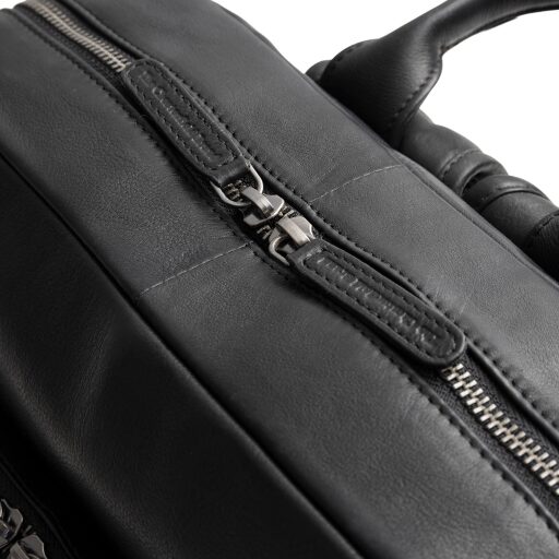The Chesterfield Brand Kožený batoh na notebook Marvello C58.035000 černý dvoucestný zip