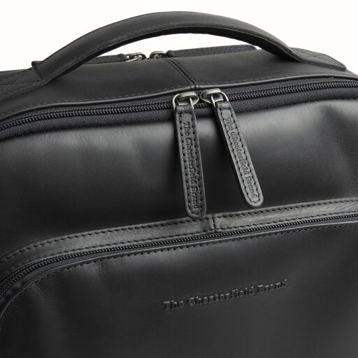 The Chesterfield Brand Kožený batoh na notebook Quincy C58.035200 černý logo