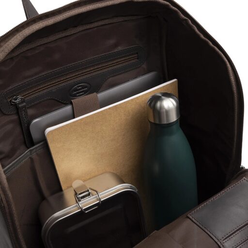 The Chesterfield Brand Kožený batoh na notebook Rich C58.015701 hnědý otevřený