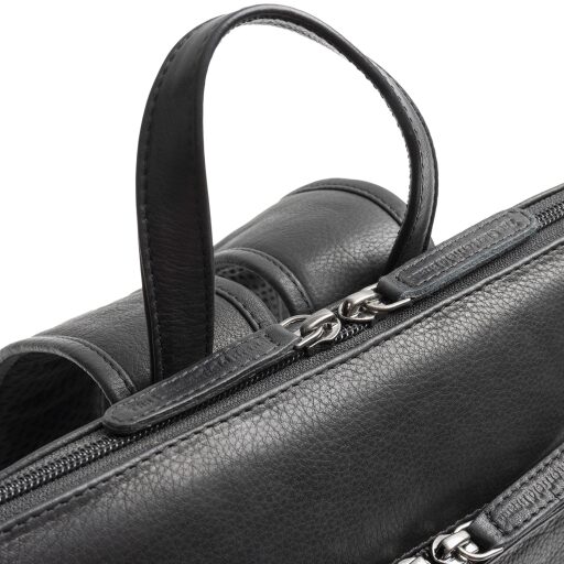The Chesterfield Brand Kožený batoh na notebook Roswerra C58.034900 černý dvoucestný zip