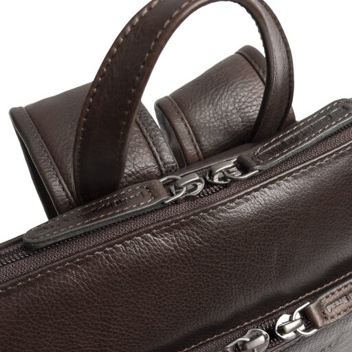 The Chesterfield Brand Kožený batoh na notebook Rosverra C58.034901 hnědý dvoucestný zip