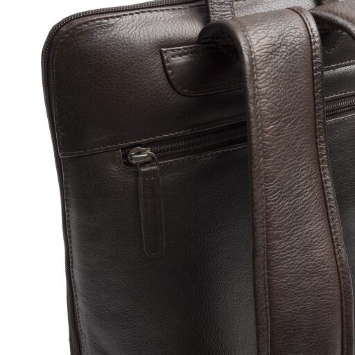 The Chesterfield Brand Kožený batoh na notebook Rosverra C58.034901 hnědý zadní přihrádka
