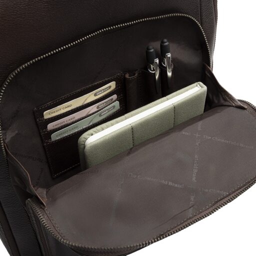 The Chesterfield Brand Kožený batoh na notebook Serenzo C58.035101 hnědý přední přihrádka