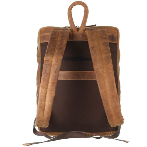 Greenburry kožený batoh na notebook Wildgrain hnědý zadní strana