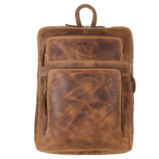 Greenburry kožený batoh na notebook Wildgrain hnědý